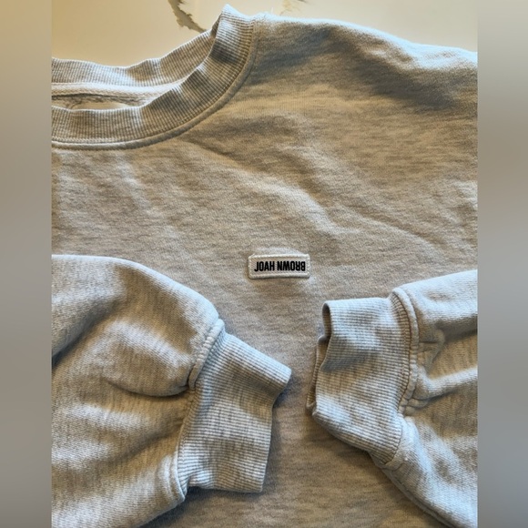 Joah Brown Cut Off Sweatshirt - Sz S/M - Picture 3 of 5